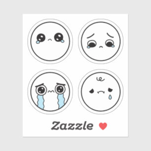 Pegatina Conjunto de Stickers de Emoji de Cuatro Caras Tris