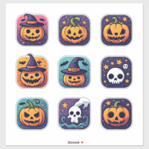 Pegatina Conjunto de Stickers de Halloween Calabaza Fantasm