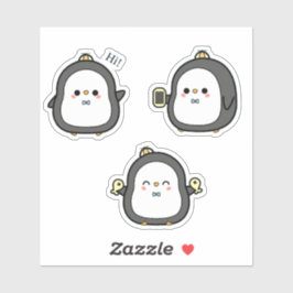 Pegatina Conjunto de Stickers de Pingüino Kawaii Adorable