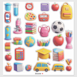 Pegatina Conjunto de Stickers de Útiles Escolares Coloridos