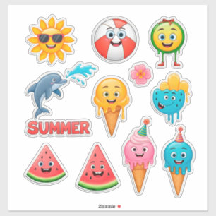 Pegatina Conjunto de Stickers de Verano Brillante
