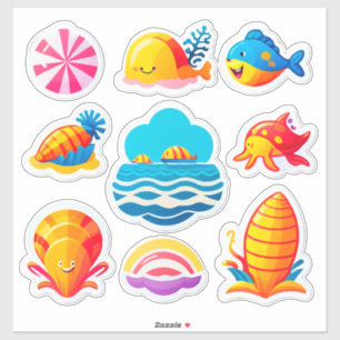 Pegatina Conjunto de Stickers de Verano Brillante