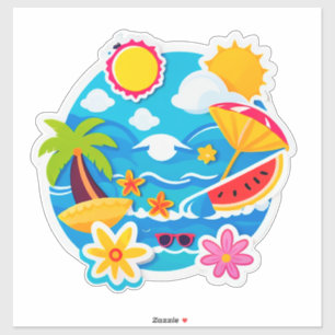 Pegatina Conjunto de Stickers de Verano Brillante