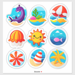 Pegatina Conjunto de Stickers de Verano Brillante