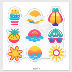 Pegatina Conjunto de Stickers de Verano Brillante