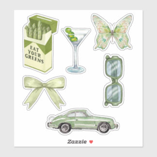 Pegatina Conjunto de Stickers Estética Coqueta Verde | Coch