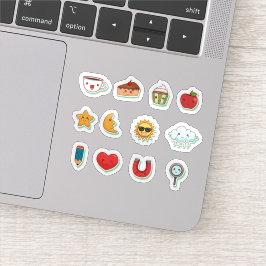 Pegatina Conjunto de stickers kawaii de dibujos animados di