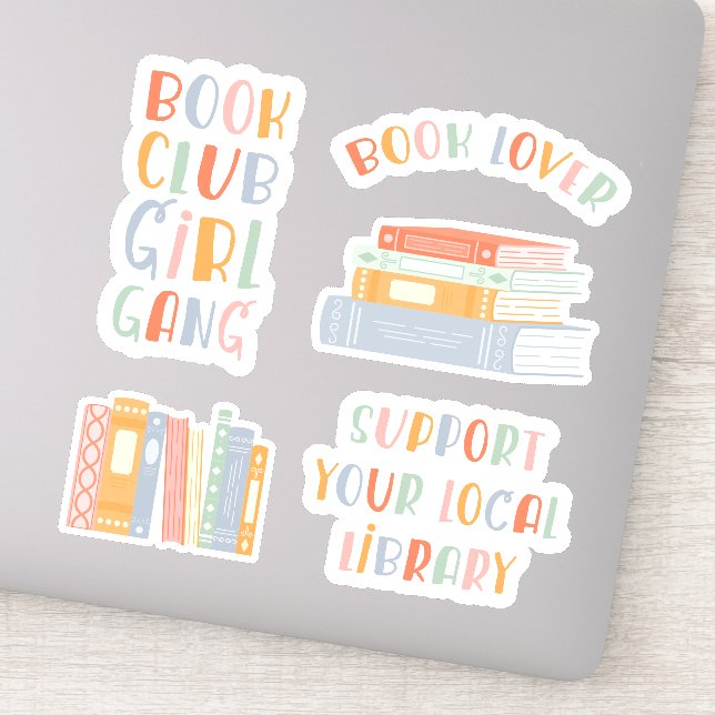 Pegatina Conjunto de Stickers para Amantes de los Libros (Detalle)