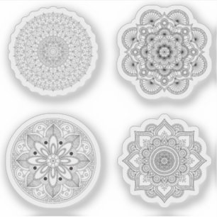 Pegatina Conjunto de tatuajes de henna en mano estilo Manda