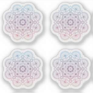 Pegatina Conjunto de tatuajes de mandala retro dibujados a 