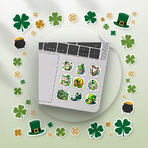 Pegatina Conjunto Irlandés del Día de San Patricio en Acuar