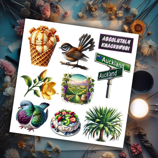 Pegatina Conjunto Kiwiana de Nueva Zelanda 4  (Subido por el creador)