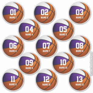 Pegatina conjunto morado blanco de 13 regalos del equipo de