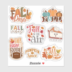 Pegatina Conjunto Otoño, Pumpkin Spice de 8