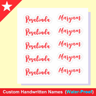Pegatina (Conjunto Rojo de 10) Nombre de Letra de Firma Ele