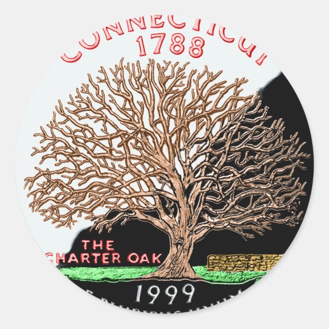 Pegatina Connecticut (Anverso)