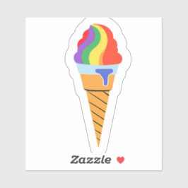 Pegatina Cono de helado de arcoiris