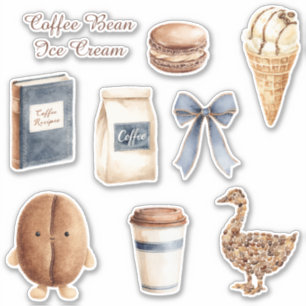 Pegatina Cono de helado de grano de café