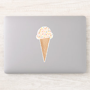 Pegatina Cono de helado rosa con Ilustracion de rociadores