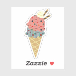 Pegatina Cono de helados moderno de mediados del siglo