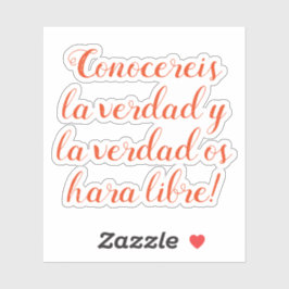 Pegatina Conocereis la verdad y la verdad os hara libre