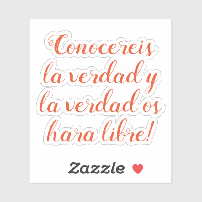 Pegatina Conocereis la verdad y la verdad os hara libre (Hoja)
