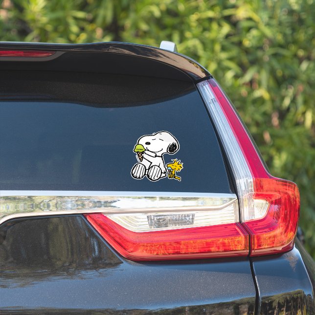 Pegatina Conos de helado de Snoopy y Woodstock (Lado del coche)