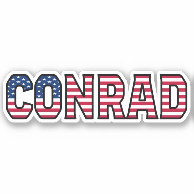 Pegatina Conrad Name Vorname USA Sticker Stickerset (Anverso)