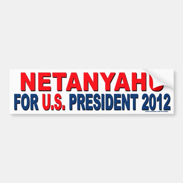 Pegatina conservador "Netanyahu por el presidente" (Frente)
