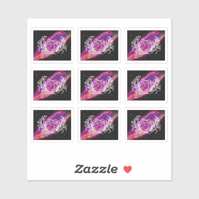 Pegatina Constelación de cáncer de galaxia Rótulo zodiaco (Hoja)