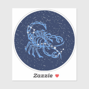 Pegatina Constelación de Escorpio y Rótulo zodiaco con estr