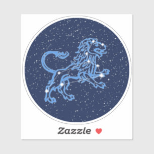 Pegatina Constelación de León y Rótulo Zodiaco con estrella