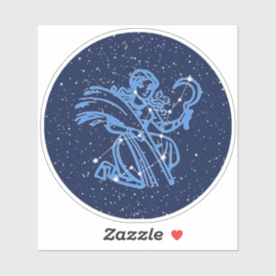 Pegatina Constelación de Virgo y Rótulo Zodiaco con estrell