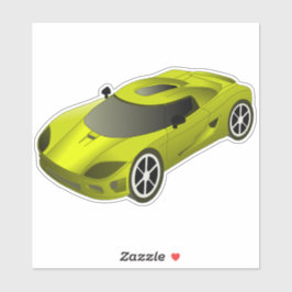 Pegatina Contacto de coche de carrera amarillo