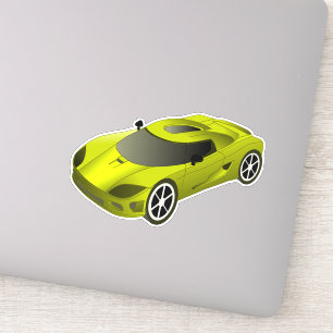 Pegatina Contacto de coche de carrera amarillo