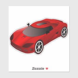 Pegatina Contacto de coche de raza roja