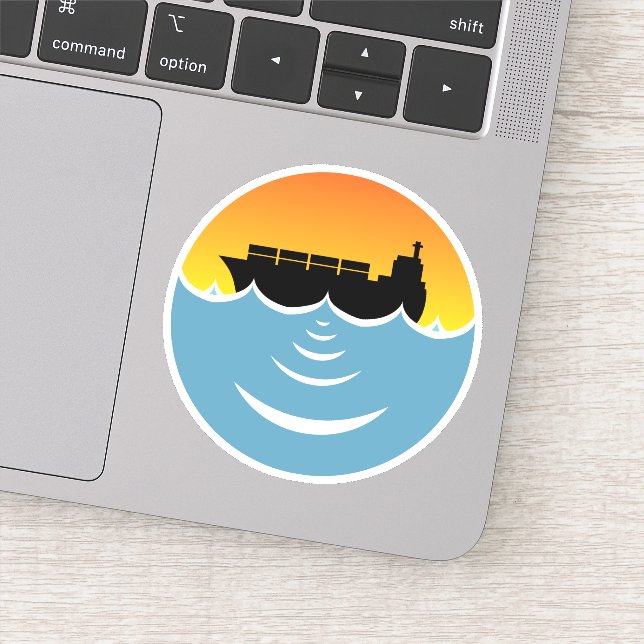 Pegatina contaminación por ruido en el océano (Detalle)