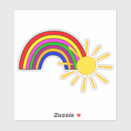 Pegatina Contorno Arcoiris Y Sunshine