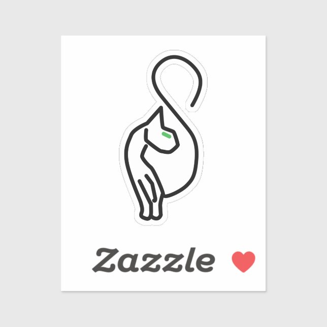 Pegatina Contorno de gatos gitanos y elegantes (Hoja)