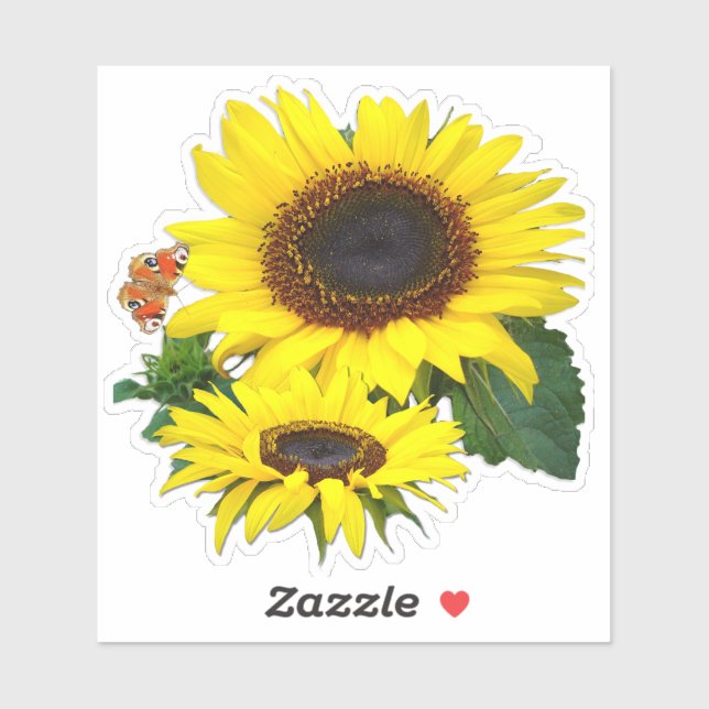 Pegatina Contorno de girasoles solares (Hoja)