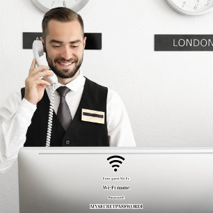 Pegatina Contraseña de red inalámbrica del cliente invitado
