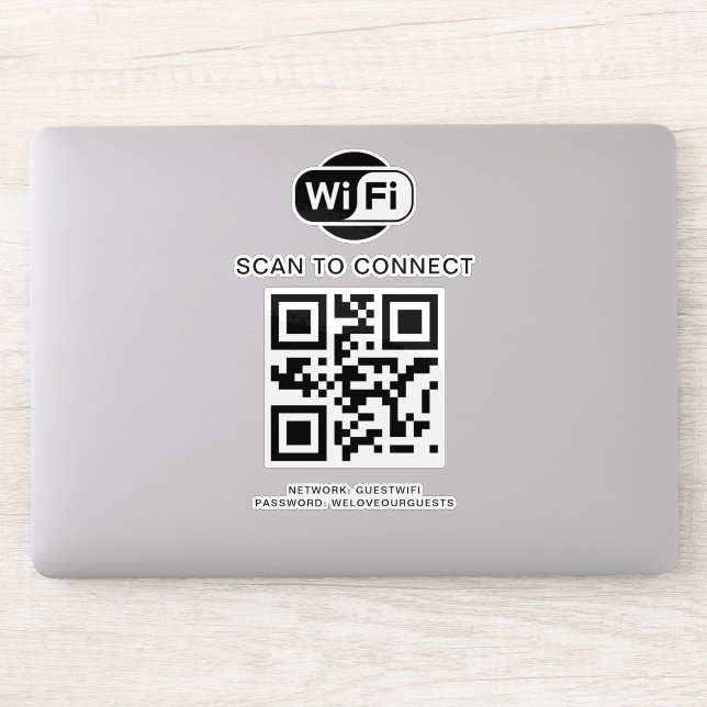 Pegatina Contraseña de Wifi | Análisis de código QR para co (Ordenador)