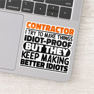 Pegatina Contratista Intento Hacer Las Cosas Divertidas