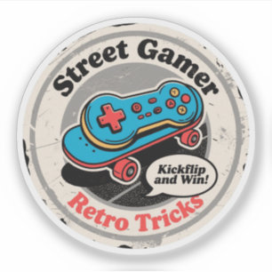 Pegatina Controlador de trucos retro para patinadores urban