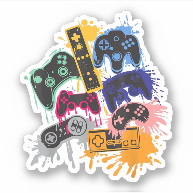 Pegatina Controlar todas las cosas Video Game Controller T- (Anverso)