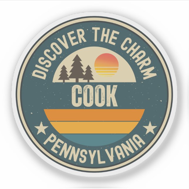 Pegatina Cook, Pennsylvania (Anverso)