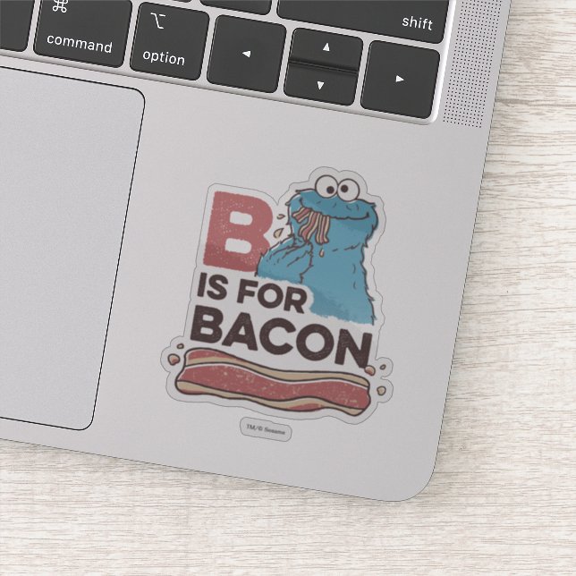 Pegatina Cookie Monster | B es para Bacon (Detalle)