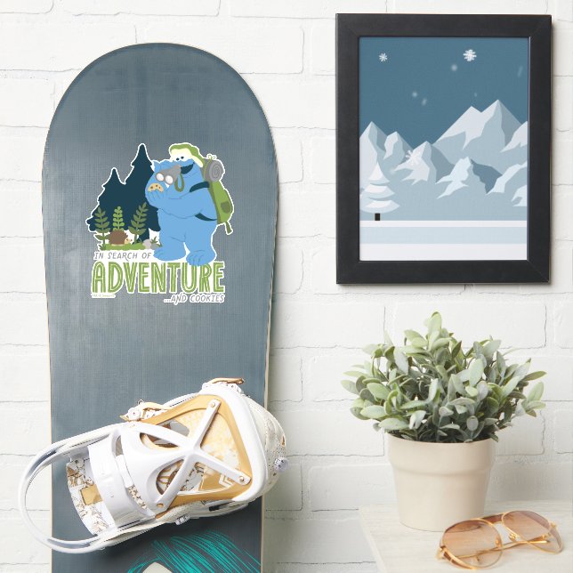 Pegatina Cookie Monster | En busca de aventuras...y galleta (snowboard)