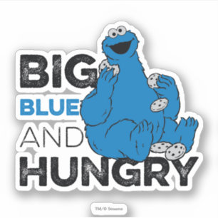 Pegatina Cookie Monster   Gran Azul y Hambre