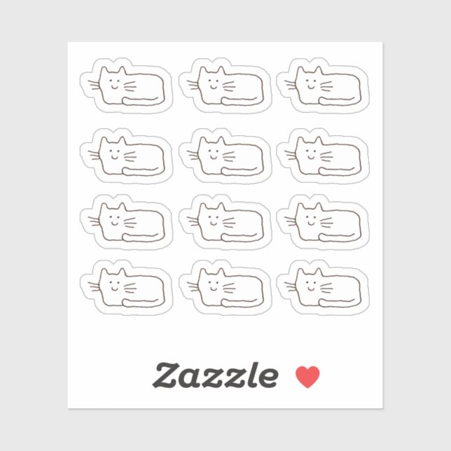 Pegatina Cool Cartoon Cats Custom-Cut Vinyl Stickers (Hoja)